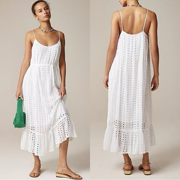 J. Crew Dresses & Skirts - NWT J CREW Oval eyelet midi dress in white